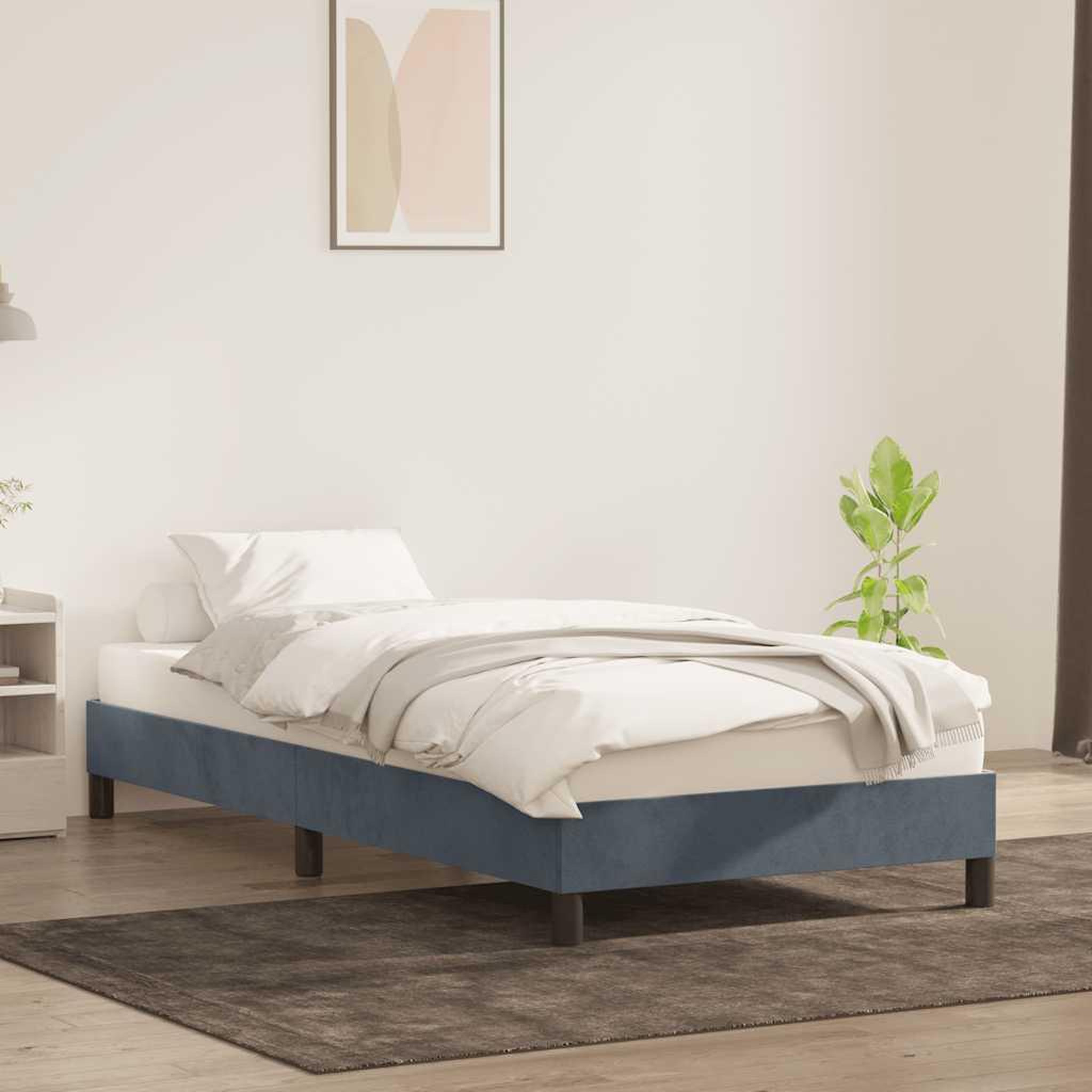 Voir la diapositive 3 : VIDAXL Cadre de lit sans matelas gris fonce 90x210 cm velours