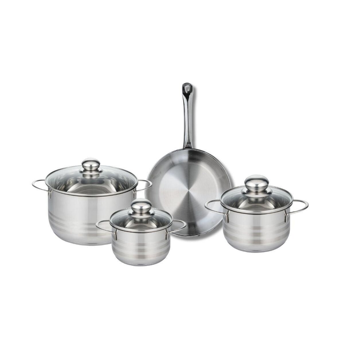 ELO Ensemble de 1 Poêle de cuisson 24 cm et 3 faitouts 14, 16 et 20 cm Elo Profi Brillant