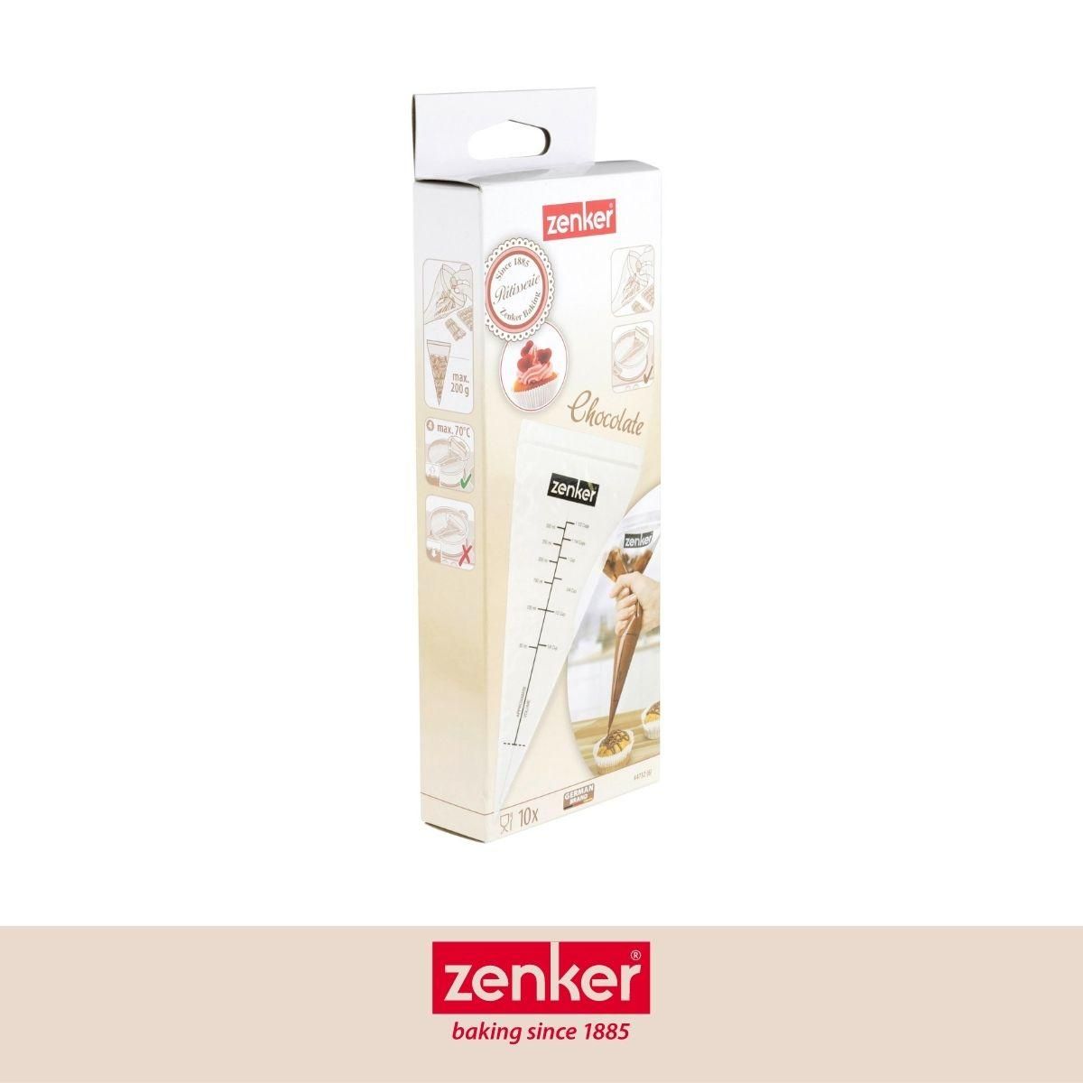 ZENKER Lot de 10 poches à douille graduées avec zip 30 cm Zenker Smart Pastry