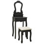 Voir la diapositive 1 : VIDAXL Ensemble de coiffeuse avec tabouret Noir 50x59x136 cm Paulownia