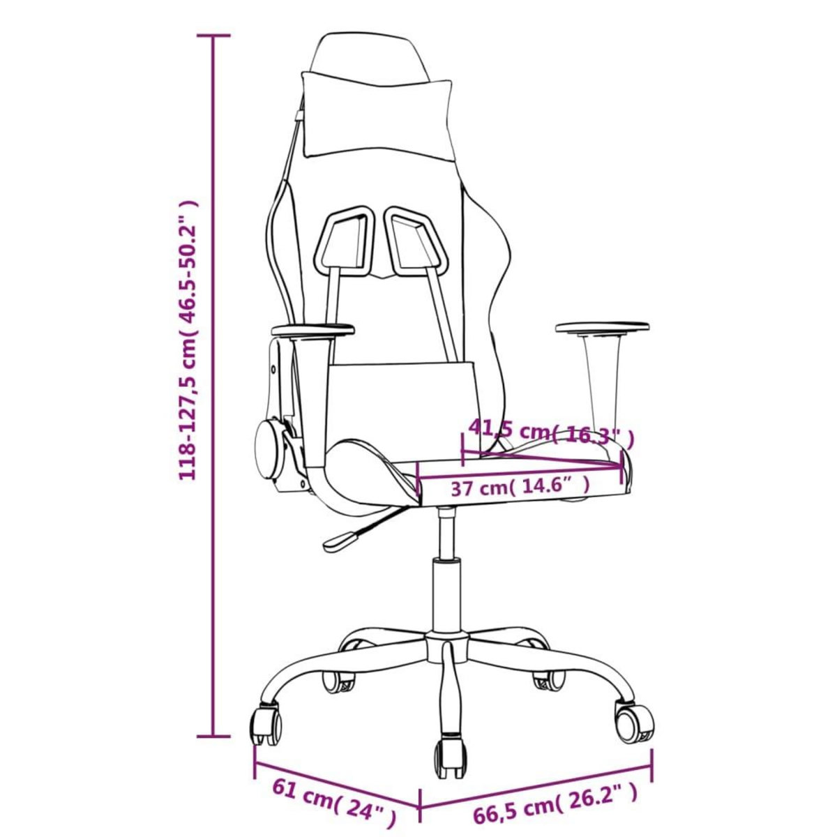 VIDAXL Chaise de jeu de massage Blanc et noir Similicuir