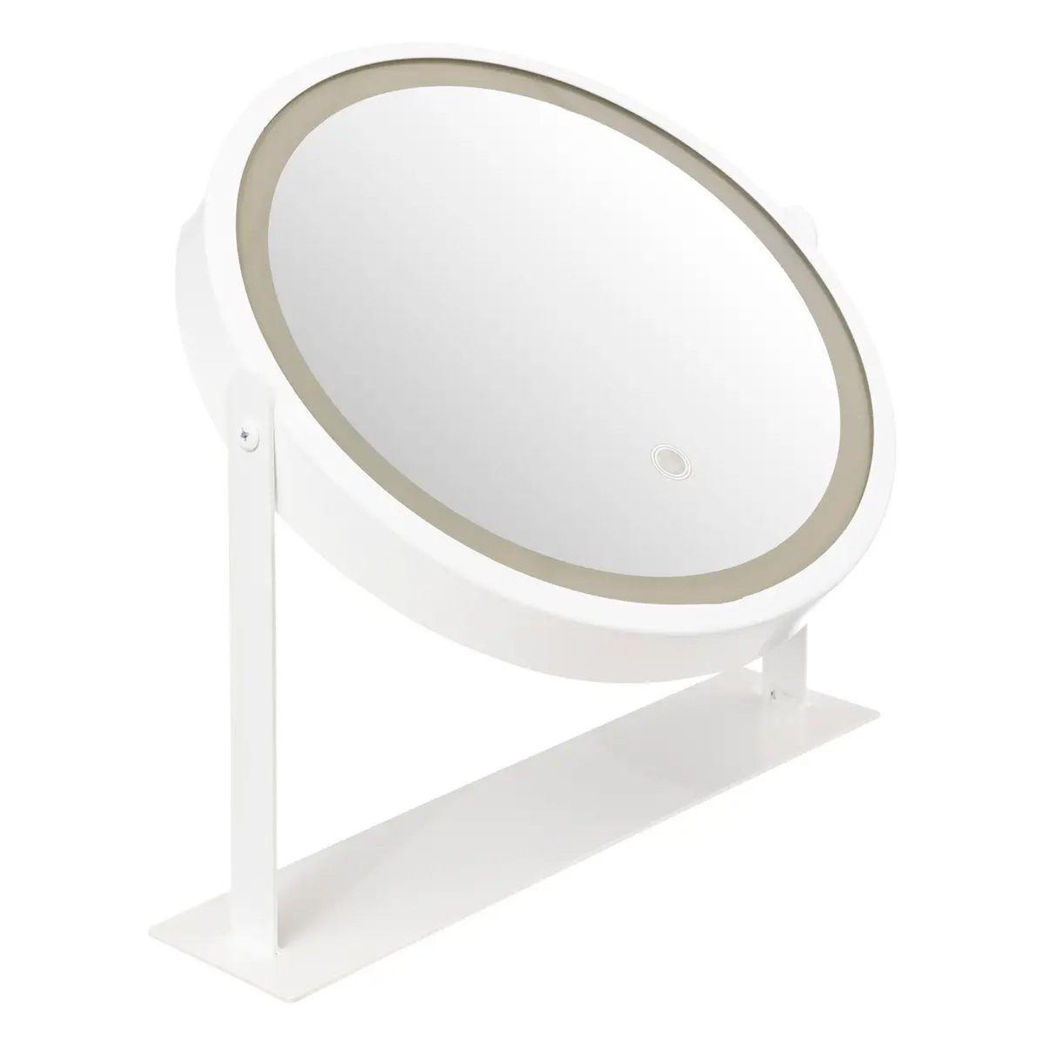 Voir la diapositive 2 : FIVE Miroir pivotant à poser  led  35cm blanc