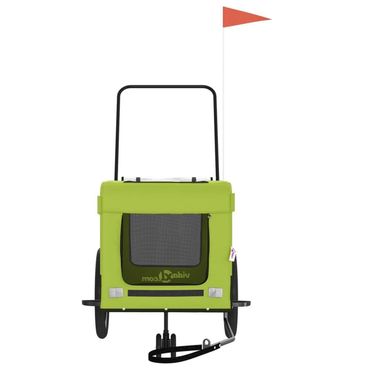 VIDAXL Remorque de velo pour animaux de compagnie vert et noir