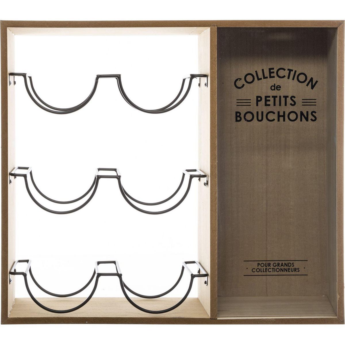 ATMOSPHERA Etagère casier à bouteille Vintage Loft - L. 40 x H. 35 cm - Marron bois