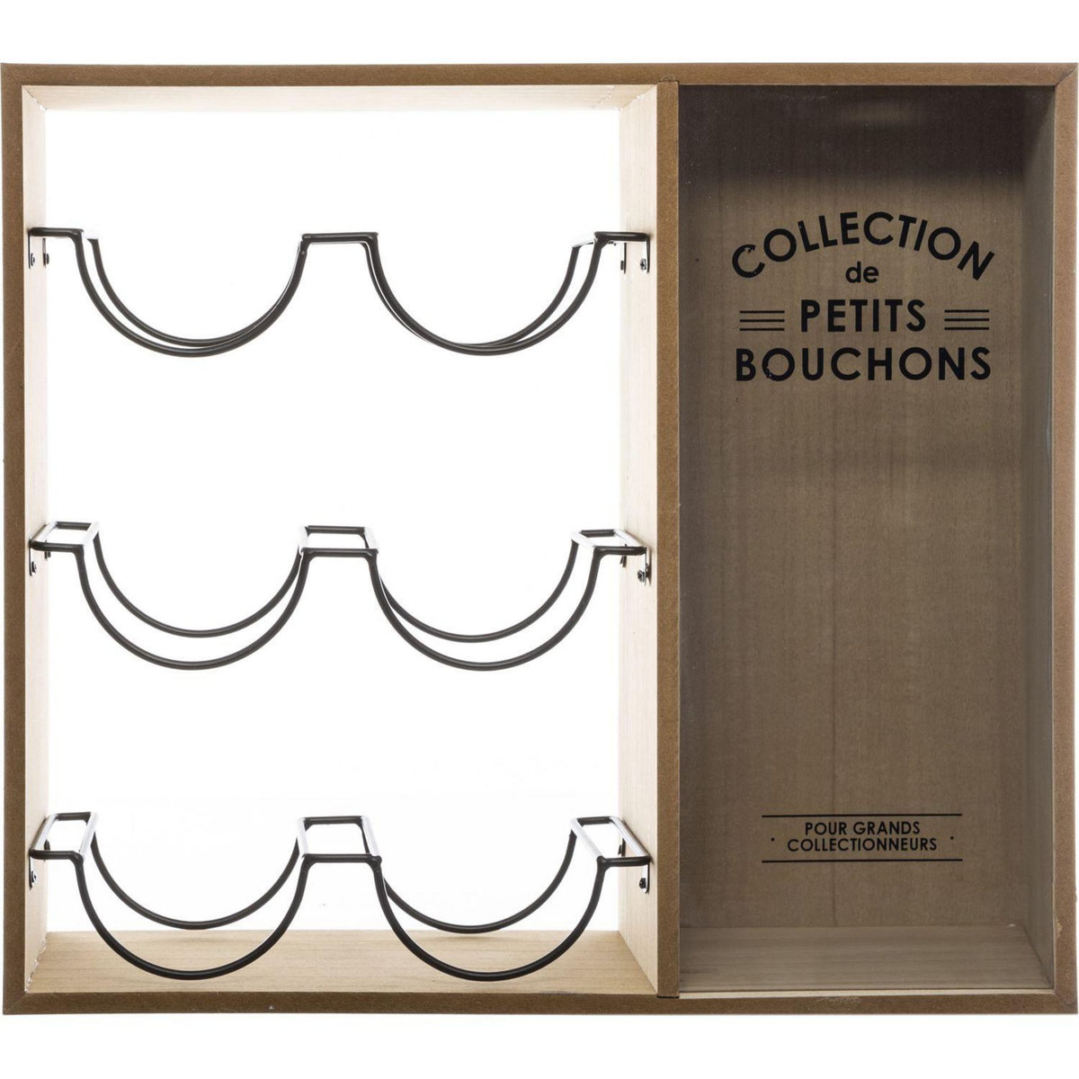 ATMOSPHERA Etagère casier à bouteille Vintage Loft - L. 40 x H. 35 cm - Marron bois