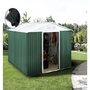Voir la diapositive 2 : Habitat et Jardin Abri de jardin métal -  Rosas   - 10.85 m² avec gouttière - Vert