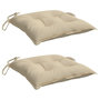 Voir la diapositive 3 : VIDAXL Coussins de palette lot de 2 beige 50x50x7 cm tissu oxford