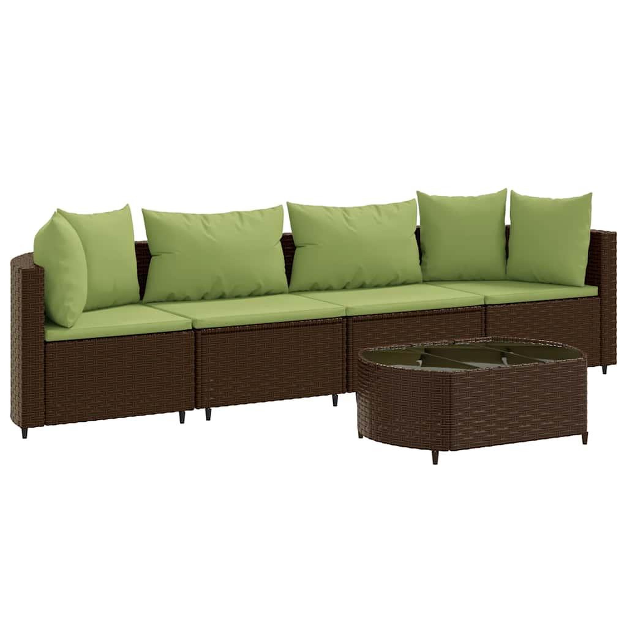 Voir la diapositive 2 : VIDAXL Salon de jardin avec coussins 5 pcs marron resine tressee