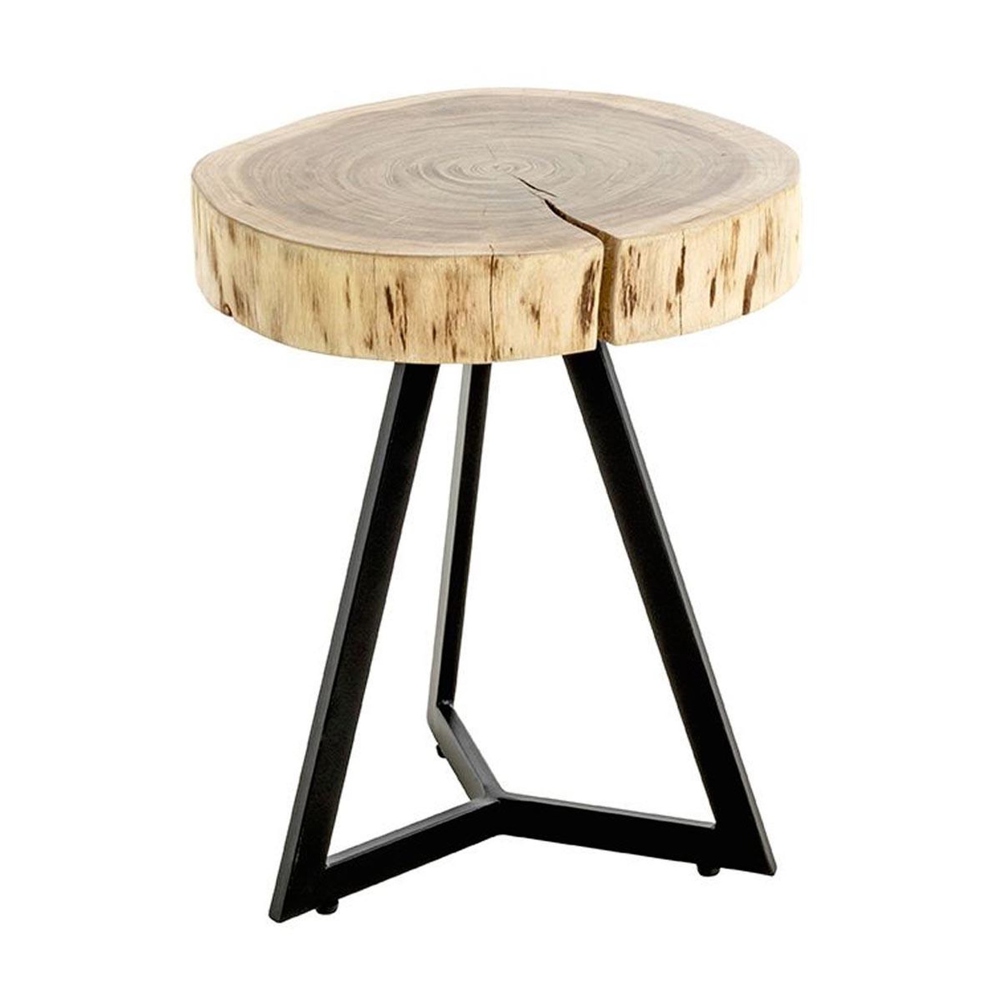 Paris Prix Table d'Appoint en Bois  Nara  43cm Acacia & Noir