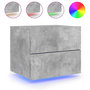 Voir la diapositive 5 : VIDAXL Tables de chevet murales avec lumieres LED 2 pcs gris beton
