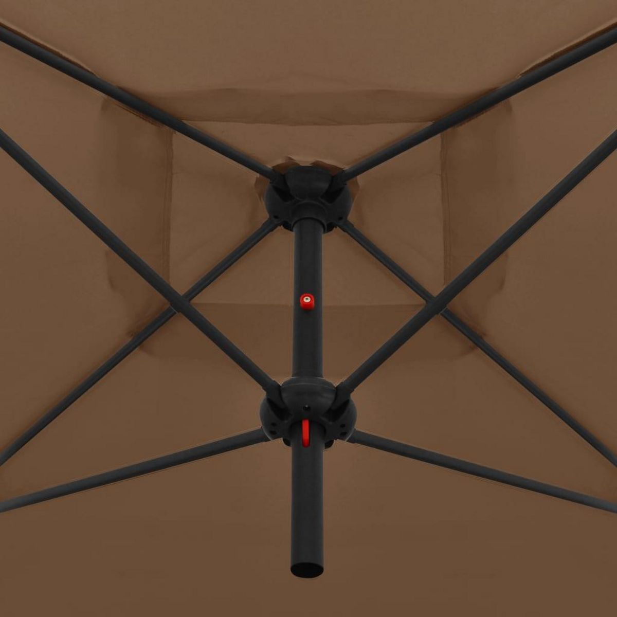 VIDAXL Parasol double avec mat en acier 250 x 250 cm Taupe