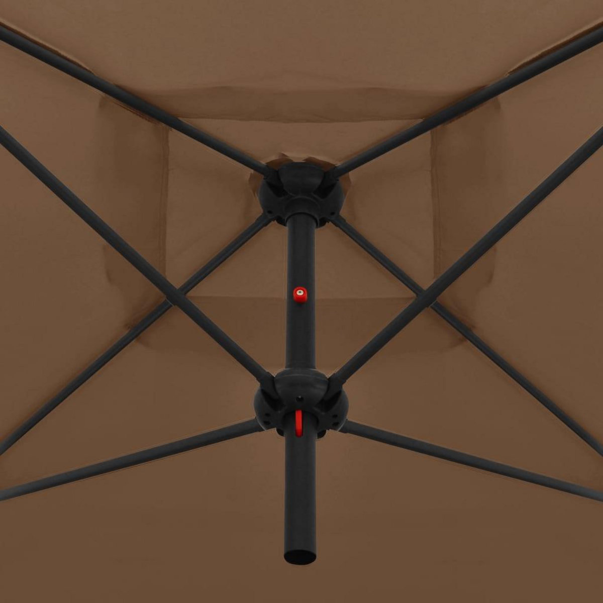 VIDAXL Parasol double avec mat en acier 250 x 250 cm Taupe