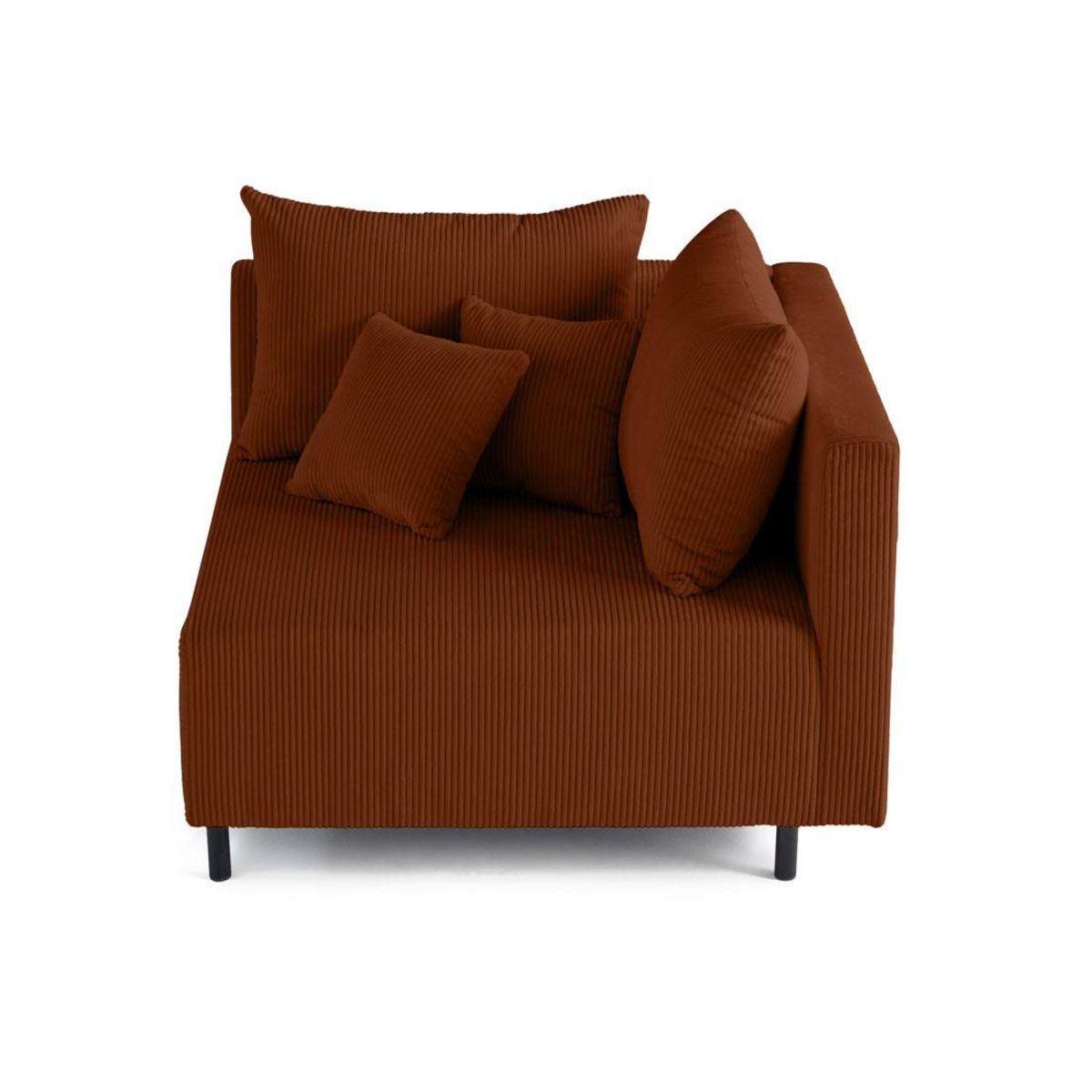 LISA DESIGN Edinburg - module d'assise d'angle droit - en velours côtelé