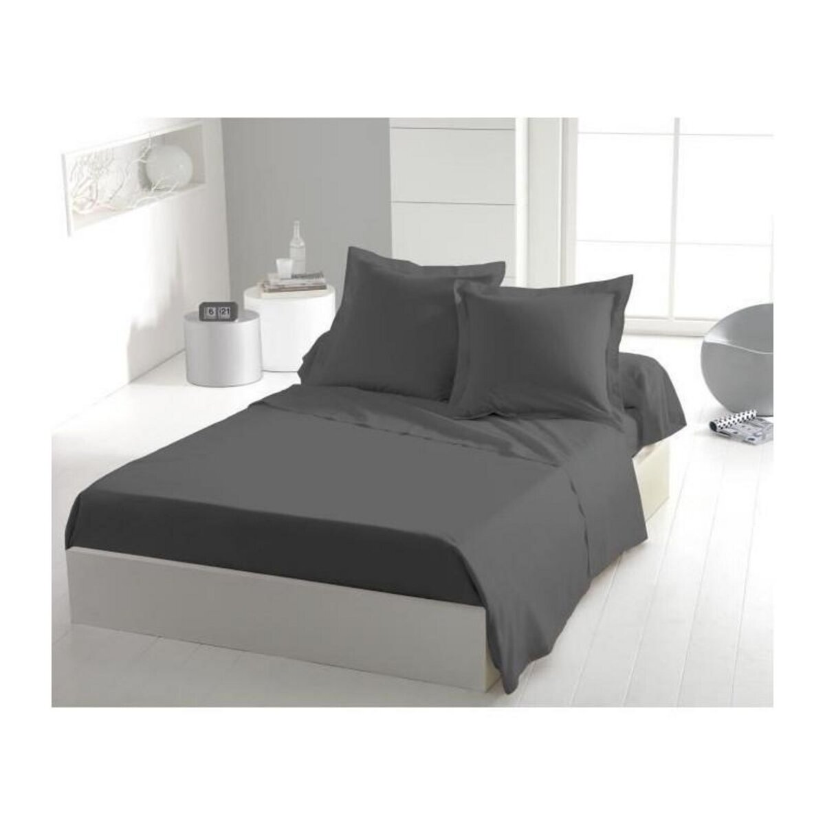 HOME LINGE PASSION Drap plat - HOME LINGE PASSION - 240 x 300 cm - Anthracite