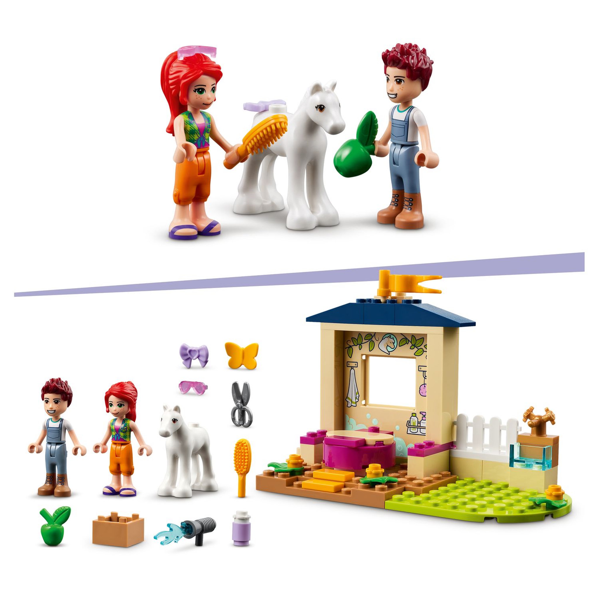 Voir la diapositive 5 : LEGO Friends 41696 Écuries de toilettage du poney,  Jouet avec Cheval pour Enfants de 4 Ans et Plus, Inclut avec Animaux de la Ferme