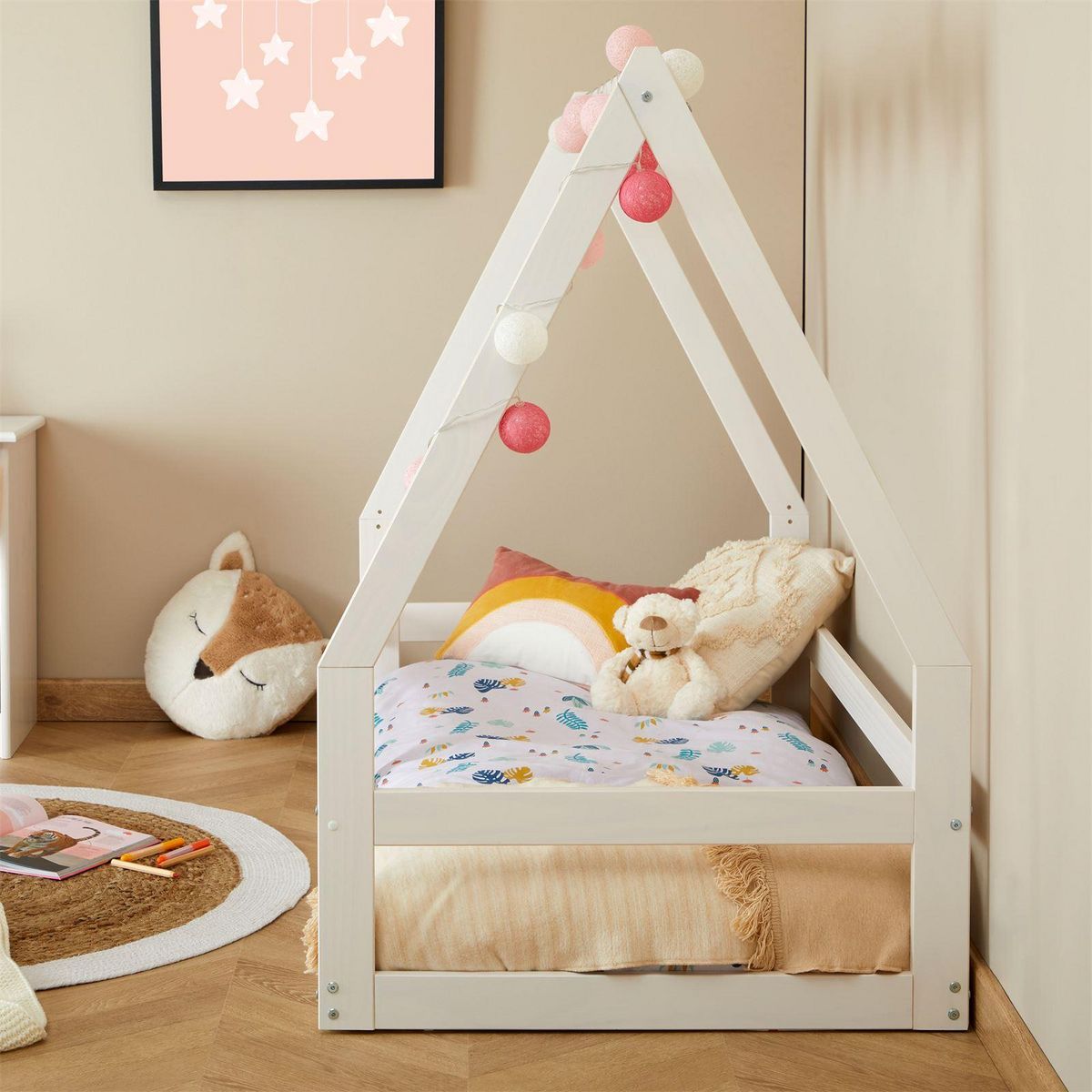 IDIMEX Lit cabane TAMI 70 x 140 cm, en pin massif