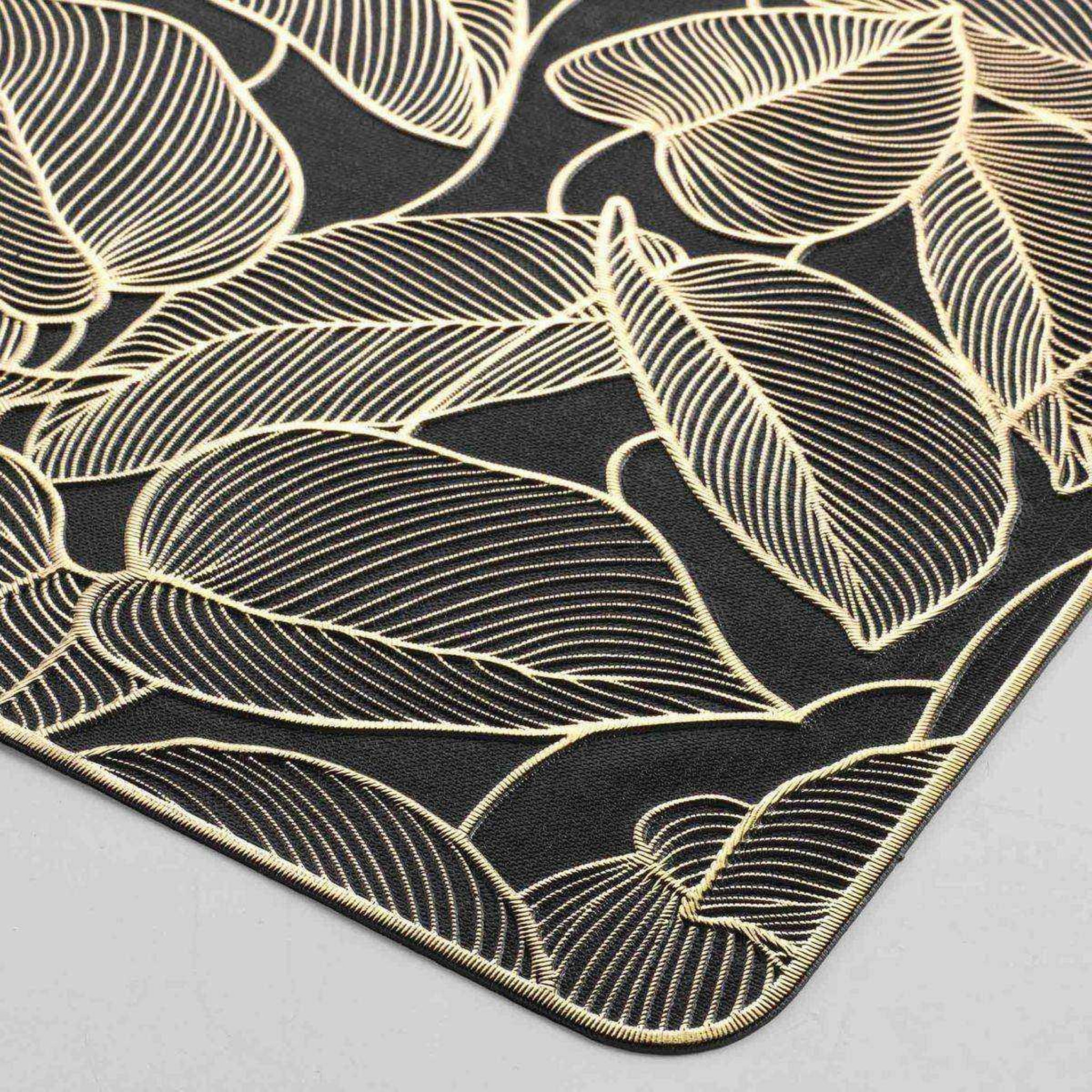 Voir la diapositive 3 : Douceur d'Intérieur Set de table métallisé  folis  30x45cm noir & or