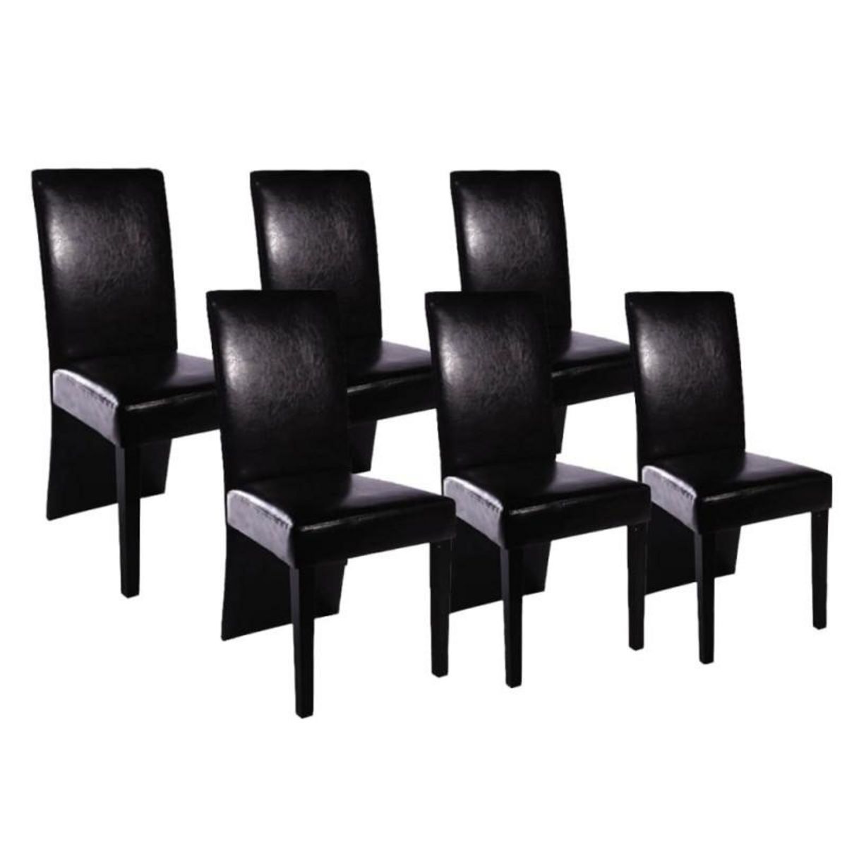 VIDAXL Chaises à manger lot de 6 noir similicuir