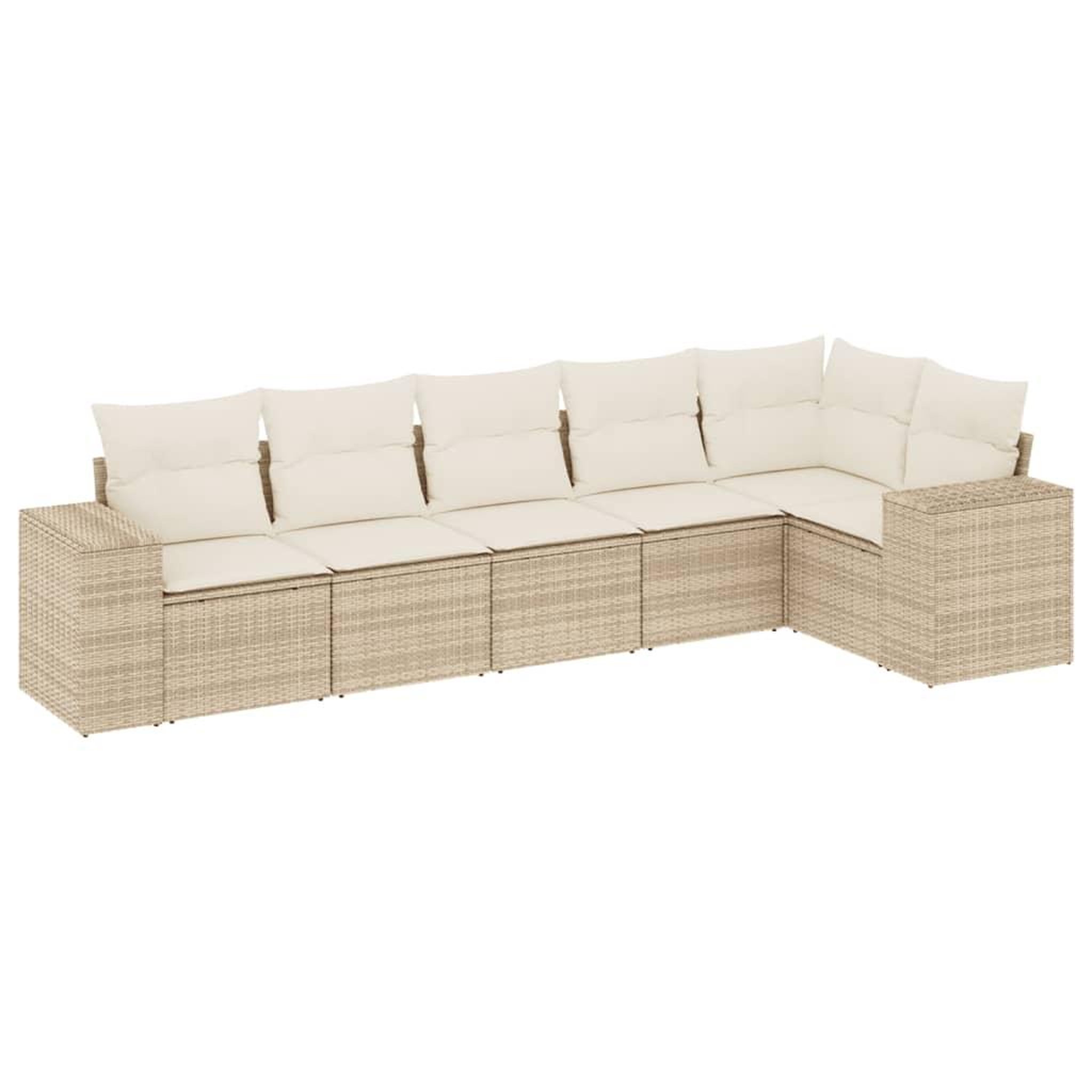 Voir la diapositive 2 : VIDAXL Salon de jardin avec coussins 6 pcs beige resine tressee