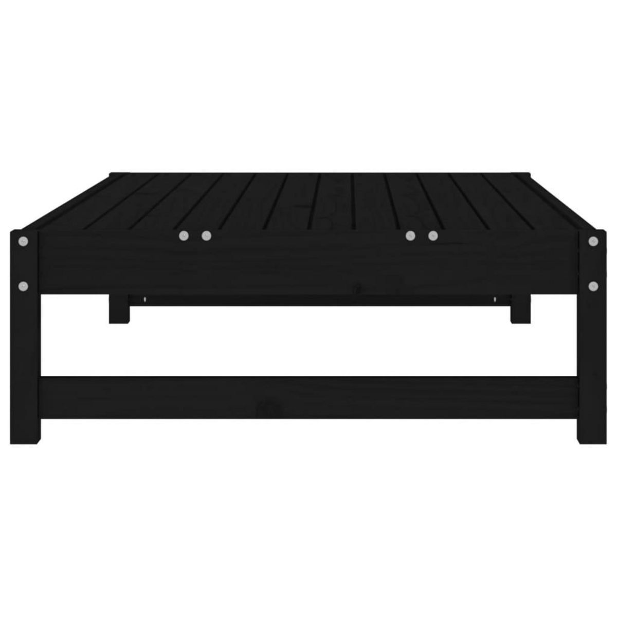 VIDAXL Repose-pied de jardin 120x80 cm noir bois de pin massif