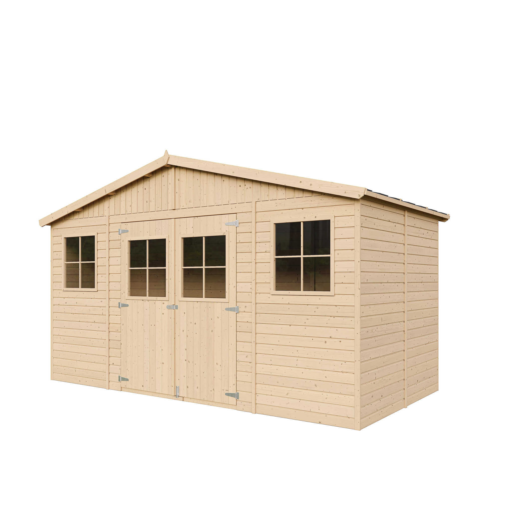 Voir la diapositive 3 : TIMBELA Abri de jardin en bois Exterieur avec plancher imprégné Construction de Panneaux M332+M332G