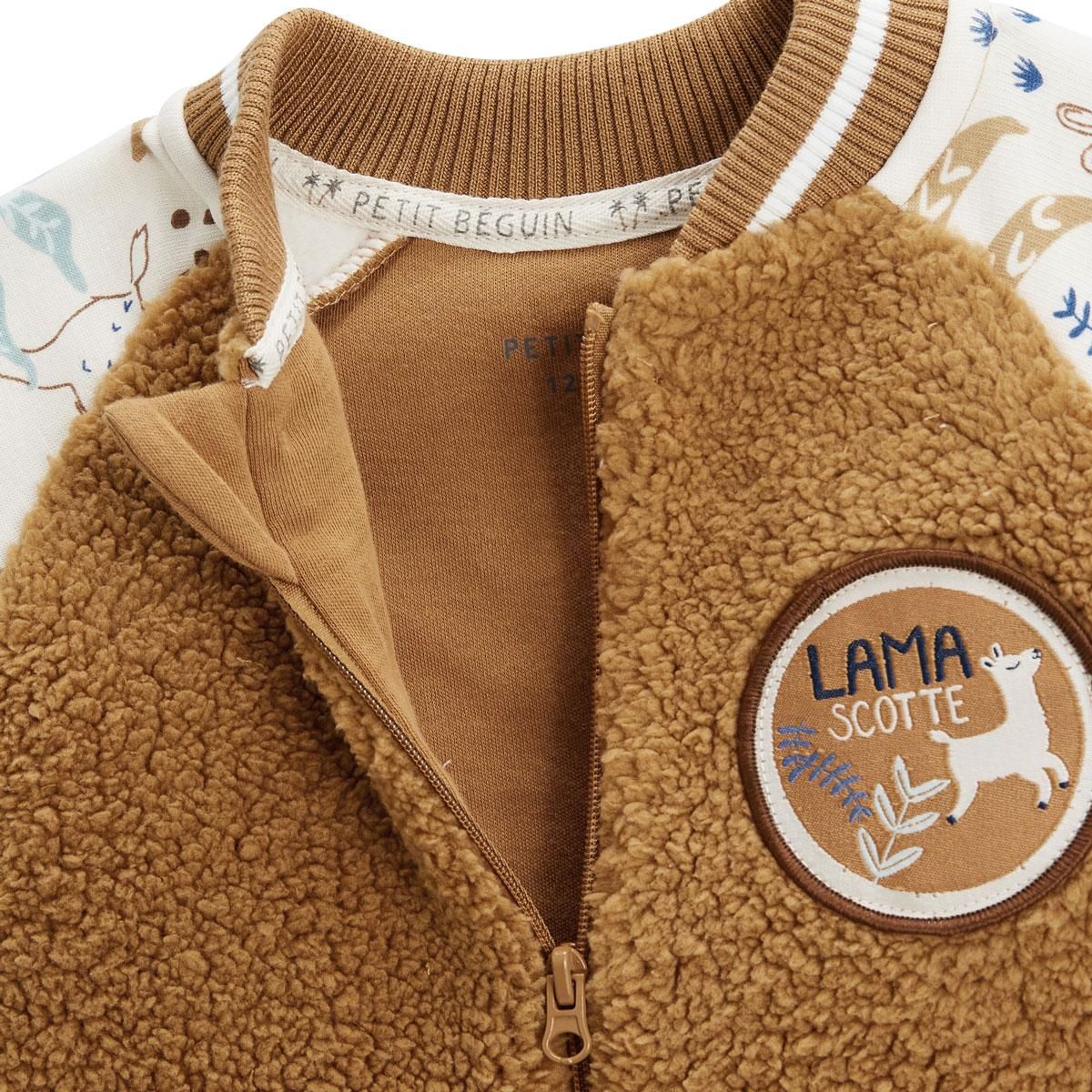 Petit Béguin Veste teddy bébé en sherpa Lamascotte