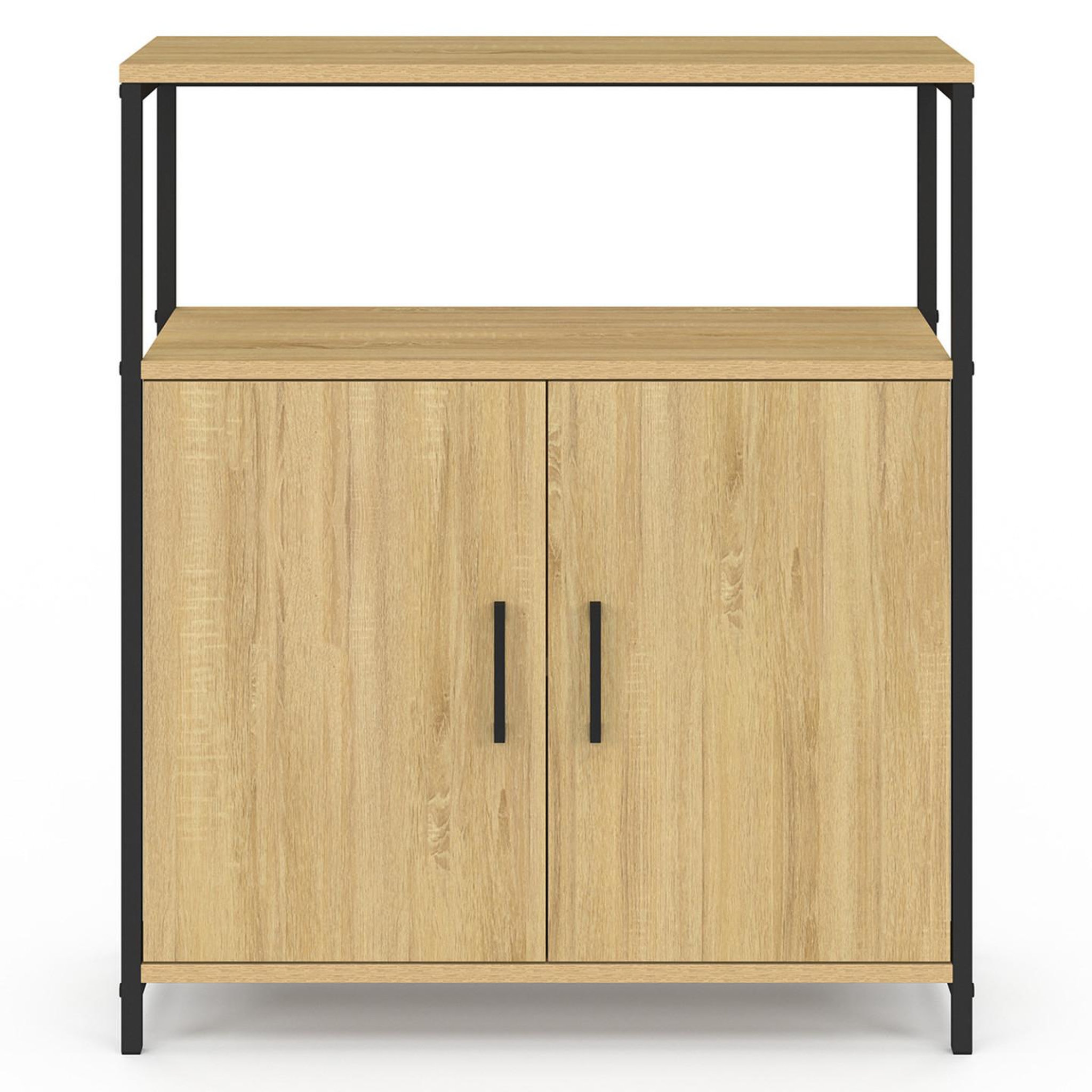 Voir la diapositive 3 : ID MARKET Buffet d'appoint 1 niche et 2 portes 70 cm DETROIT design industriel