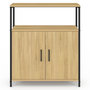 Voir la diapositive 3 : ID MARKET Buffet d'appoint 1 niche et 2 portes 70 cm DETROIT design industriel