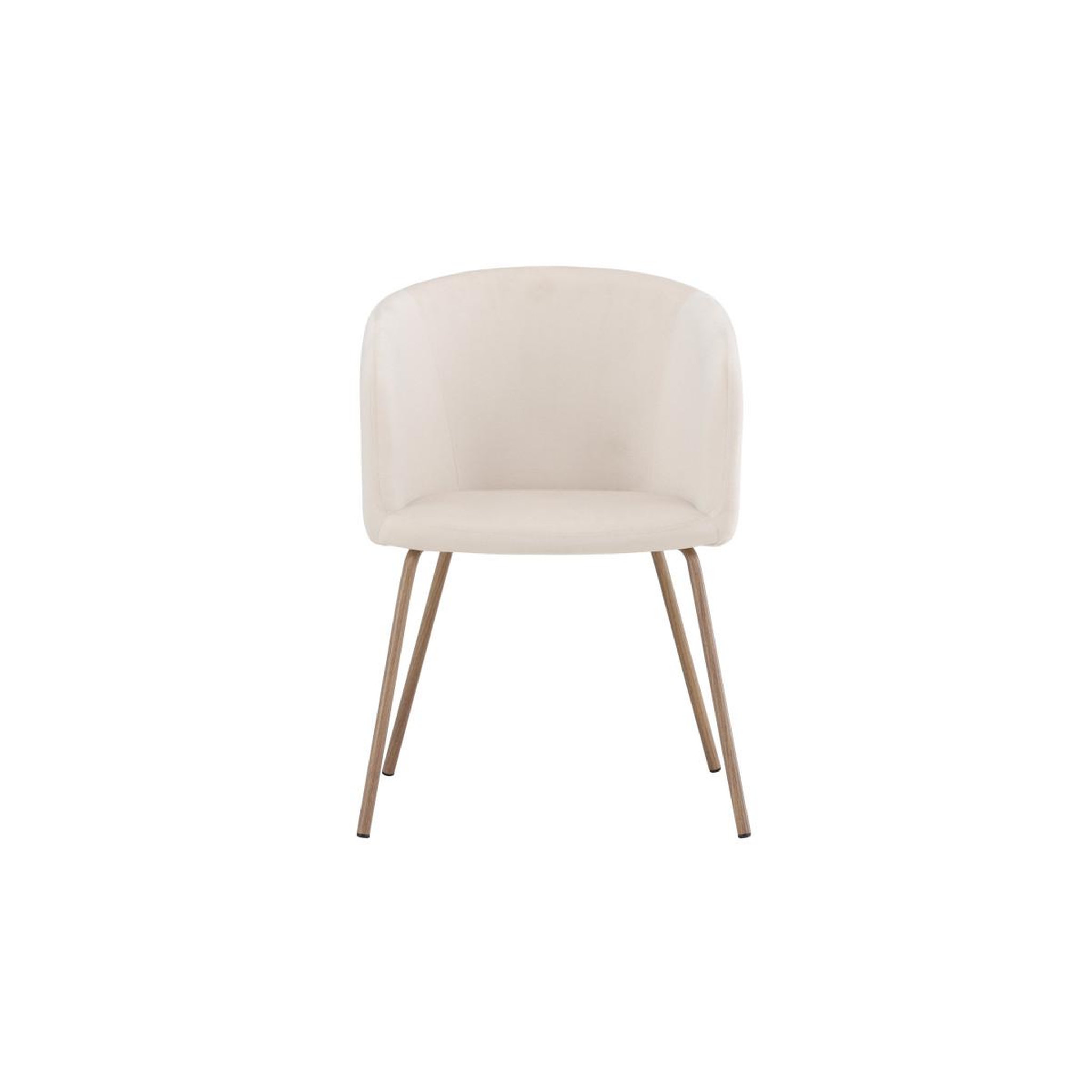 Voir la diapositive 2 : Paris Prix Chaise en velours  berit  78cm crème & naturel