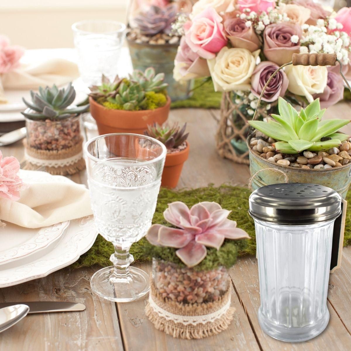 Fackelmann Ensemble de 2 Saupoudreuses à parmesan et sucre glace en verre 13 cm Fackelmann