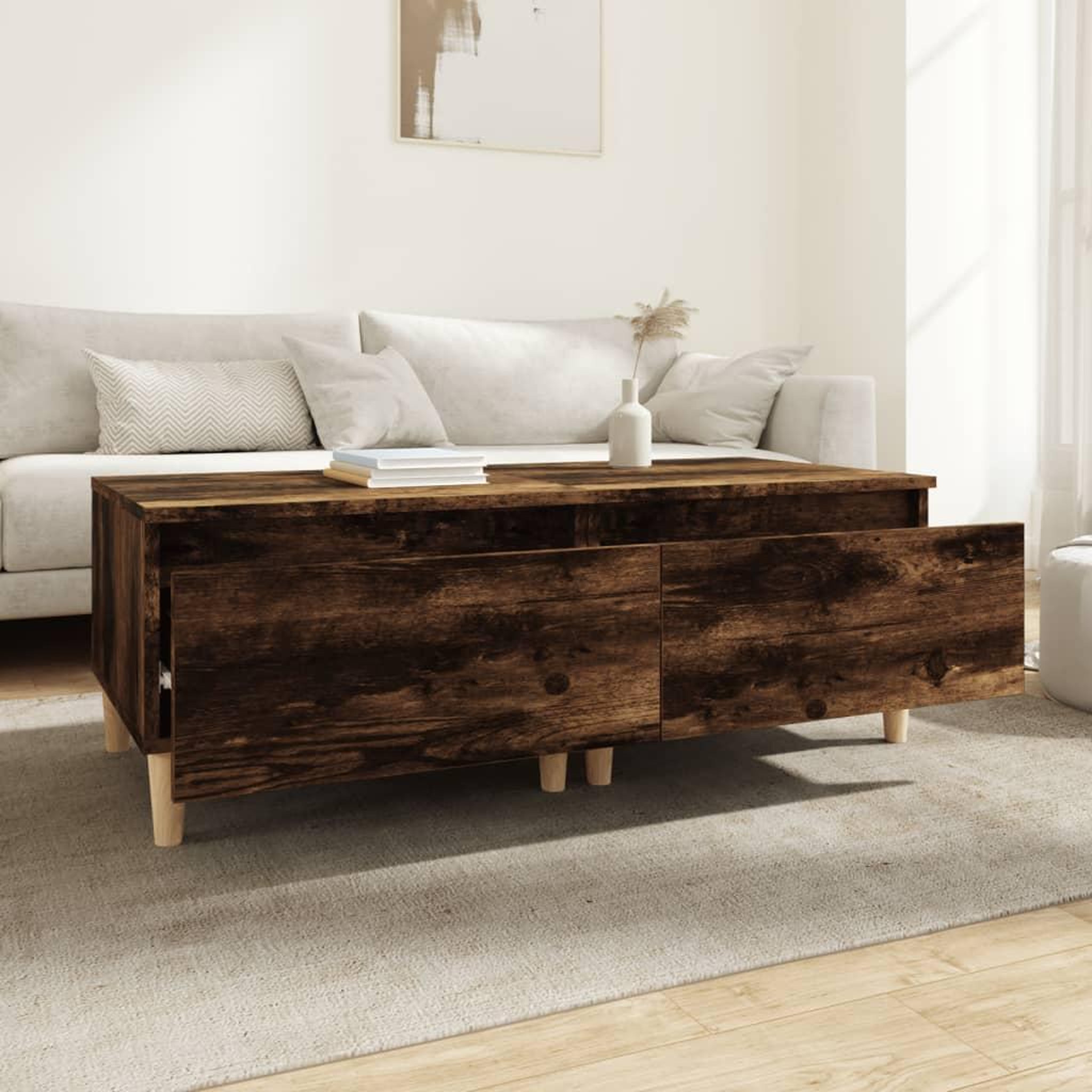 Voir la diapositive 3 : VIDAXL Tables d'appoint 2 pcs Chene fume 50x46x35 cm Bois ingenierie
