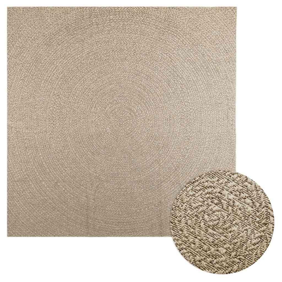 VIDAXL Tapis ZIZUR beige 240x240 cm aspect de jute interieur exterieur