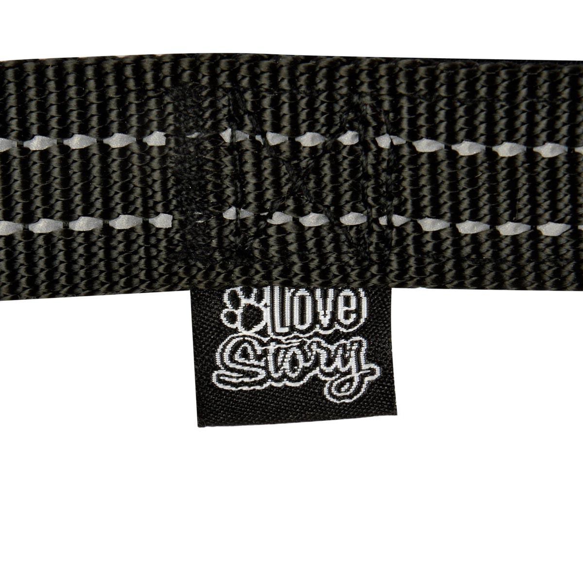Voir la diapositive 3 : LOVE STORY Collier Réglable  Coutures Réfléchissantes  35cm Noir