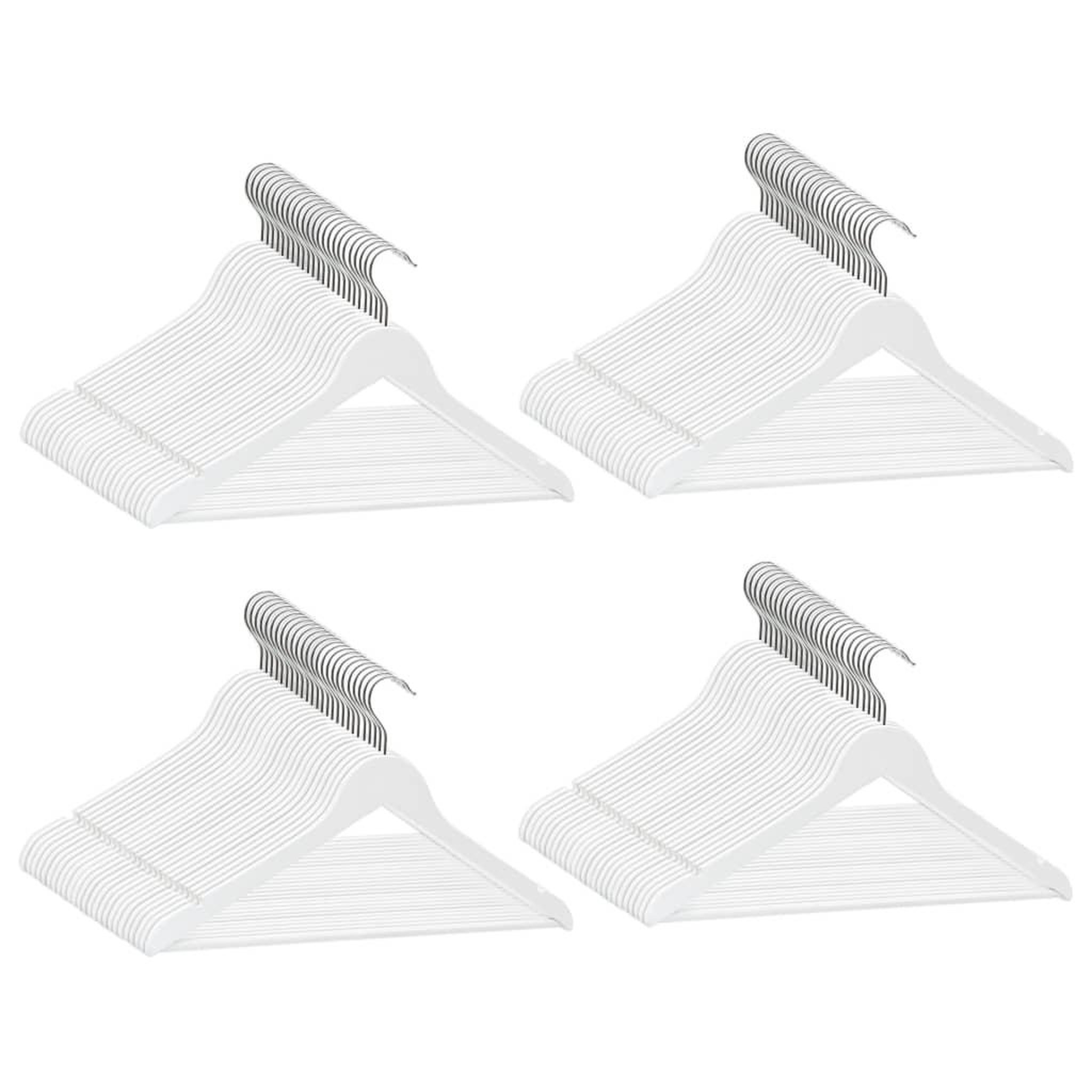 Voir la diapositive 2 : VIDAXL Cintres antiderapants 100 pcs Blanc Bois dur