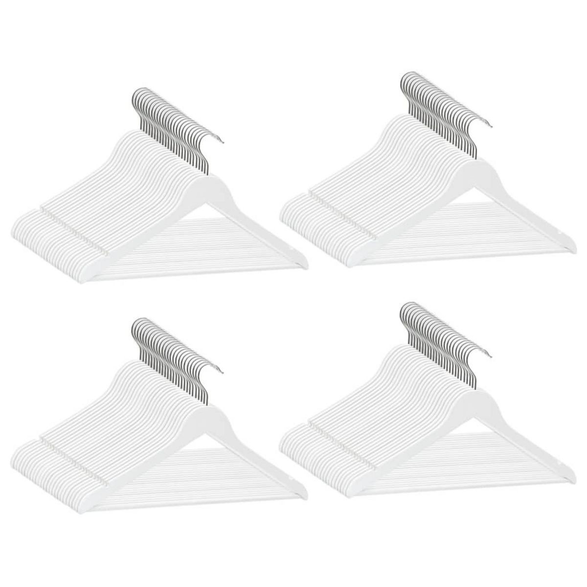 VIDAXL Cintres antiderapants 100 pcs Blanc Bois dur