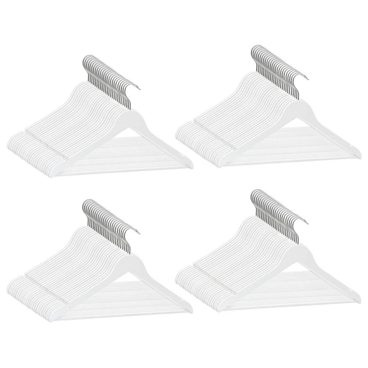 VIDAXL Cintres antiderapants 100 pcs Blanc Bois dur