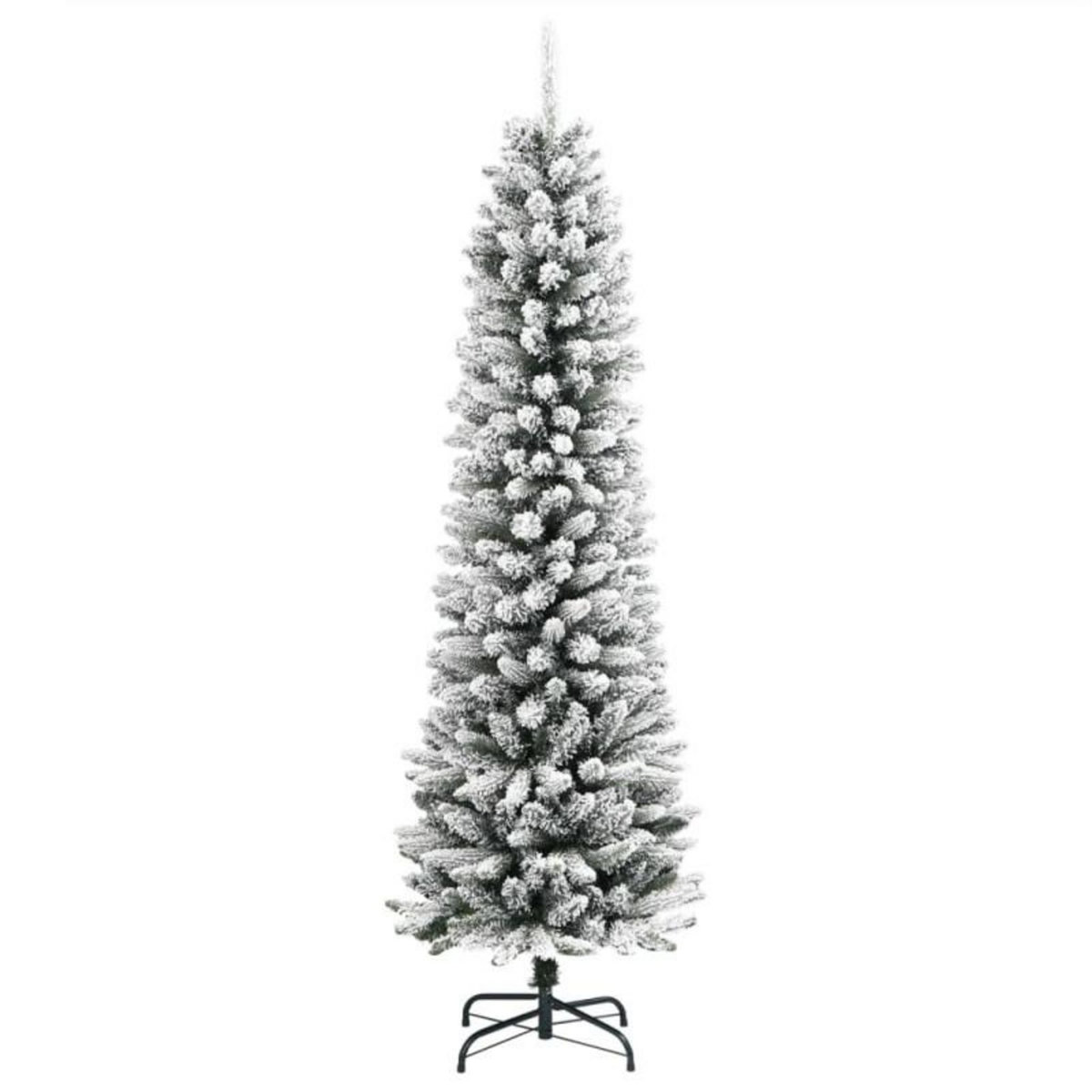 VIDAXL Sapin de Noël artificiel mince avec neige floquée 120 cm PVC PE