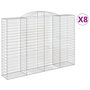 Voir la diapositive 2 : VIDAXL Paniers a gabions arques 8 pcs 300x50x200/220 cm Fer galvanise