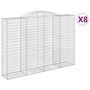Voir la diapositive 2 : VIDAXL Paniers a gabions arques 8 pcs 300x50x200/220 cm Fer galvanise
