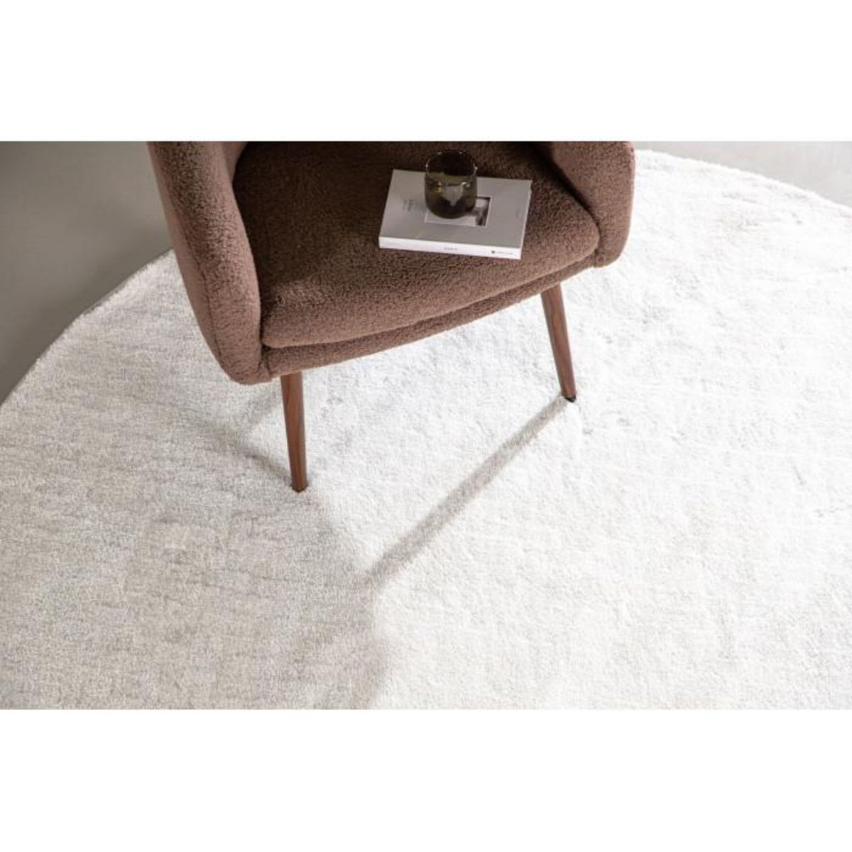 Paris Prix Tapis Déco Rond  Undra  200cm Blanc