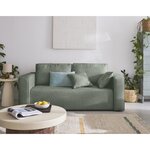 BEST MOBILIER Topaze - canapé droit 2 places - en tissu velours relief. Coloris disponibles : Vert