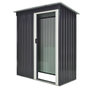 Voir la diapositive 1 : OUTSUNNY Abri de jardin - remise pour outils - cabanon porte coulissante - dim. 163L x 89l x 182H cm - tôle d'acier noir blanc