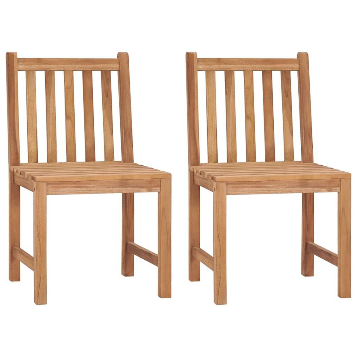 VIDAXL Chaises de jardin lot de 2 avec coussins Bois de teck massif