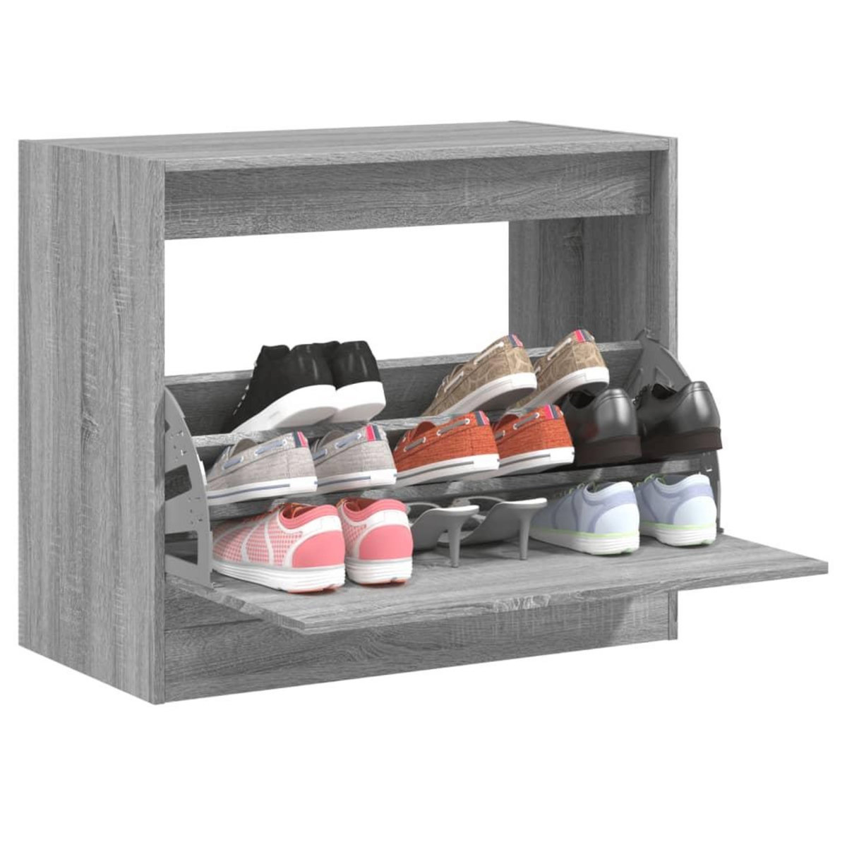 VIDAXL Armoire a chaussures sonoma gris 80x42x69 cm bois d'ingenierie