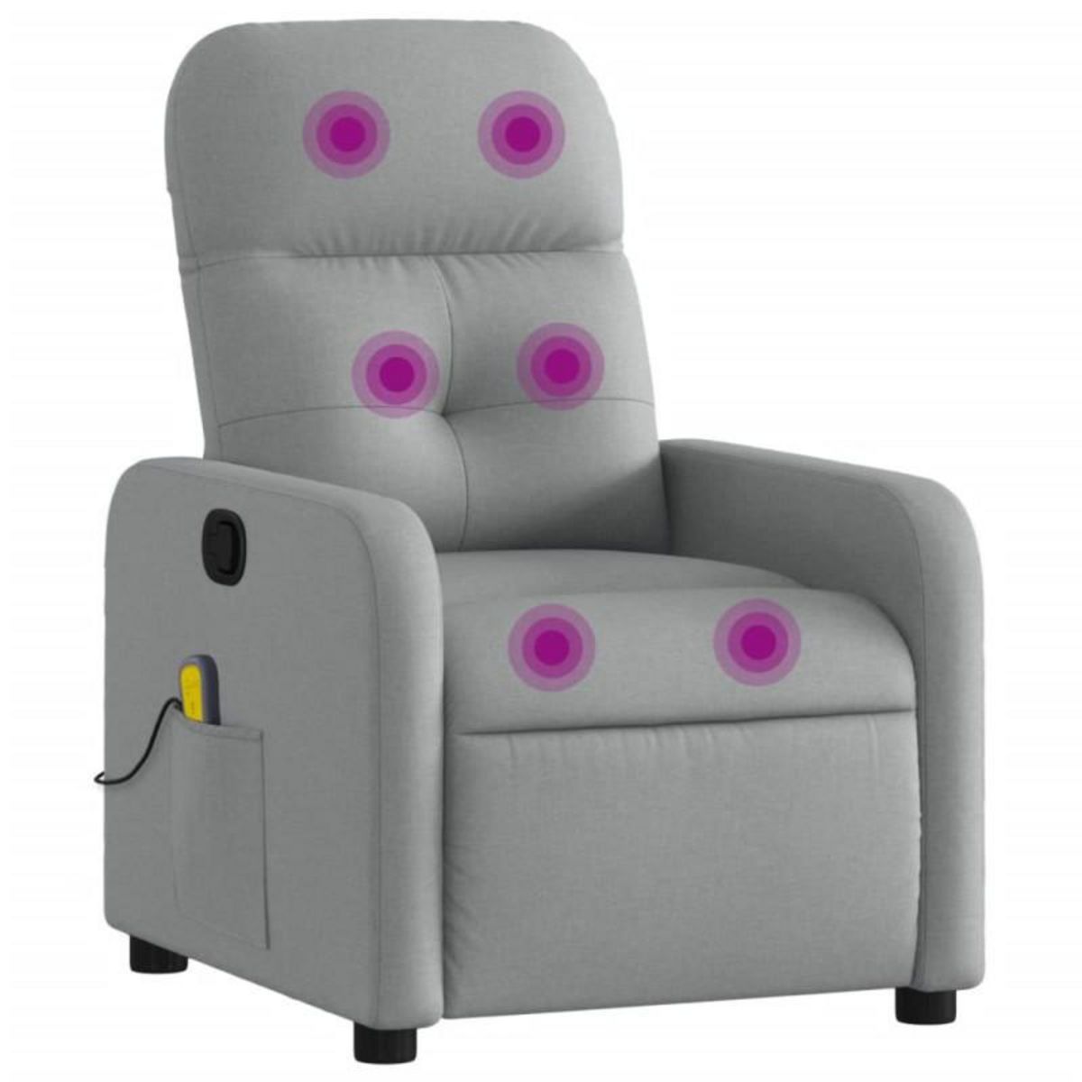 VIDAXL Fauteuil de massage inclinable Gris clair Tissu