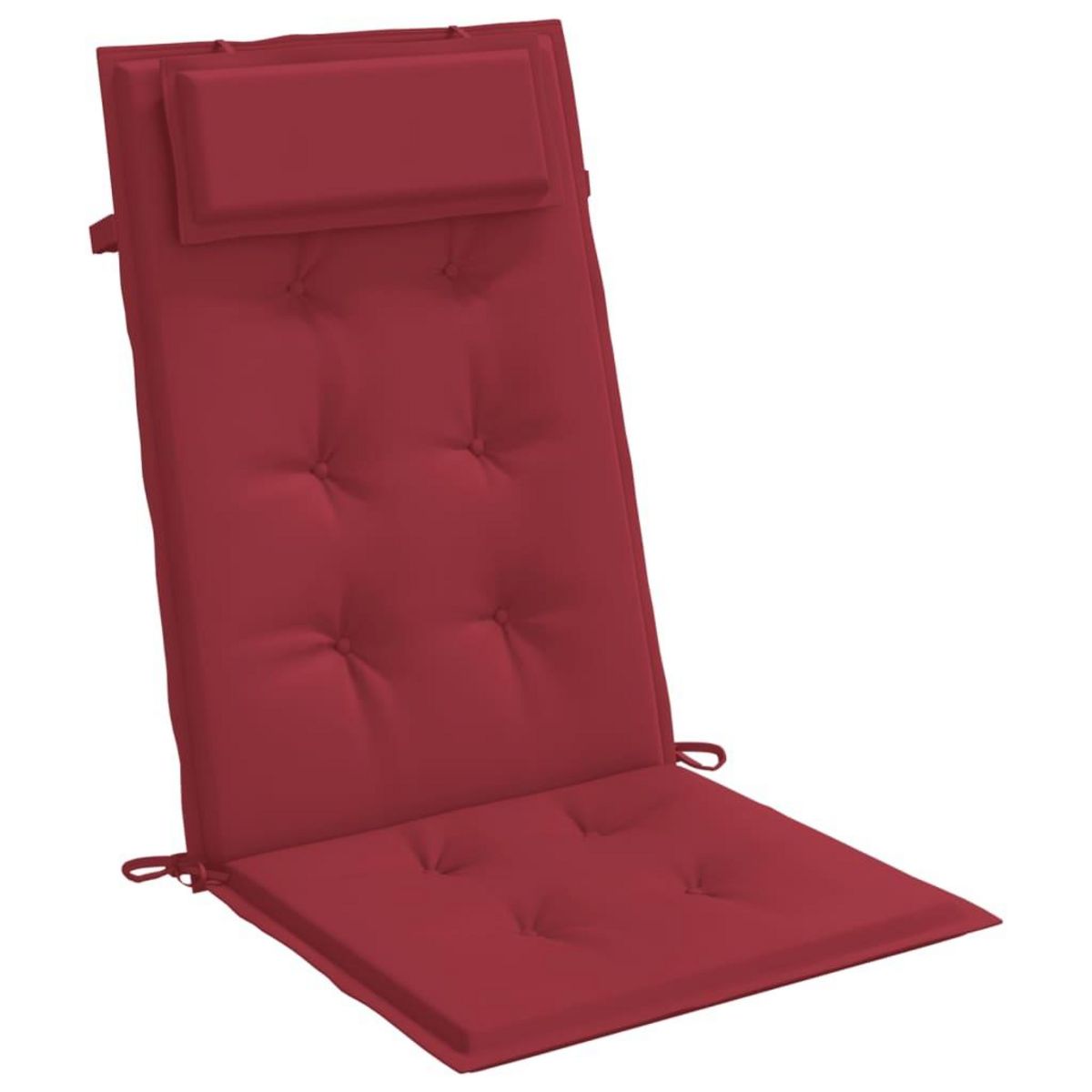 VIDAXL Coussins de chaise a dossier haut lot de 4 rouge bordeaux