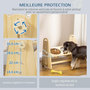 Voir la diapositive 6 : PAWHUT Gamelle double chien chat - porte-gamelles surélevé - hauteur, inclinaison réglables - 2 gamelles acier inox. incluses bois pin