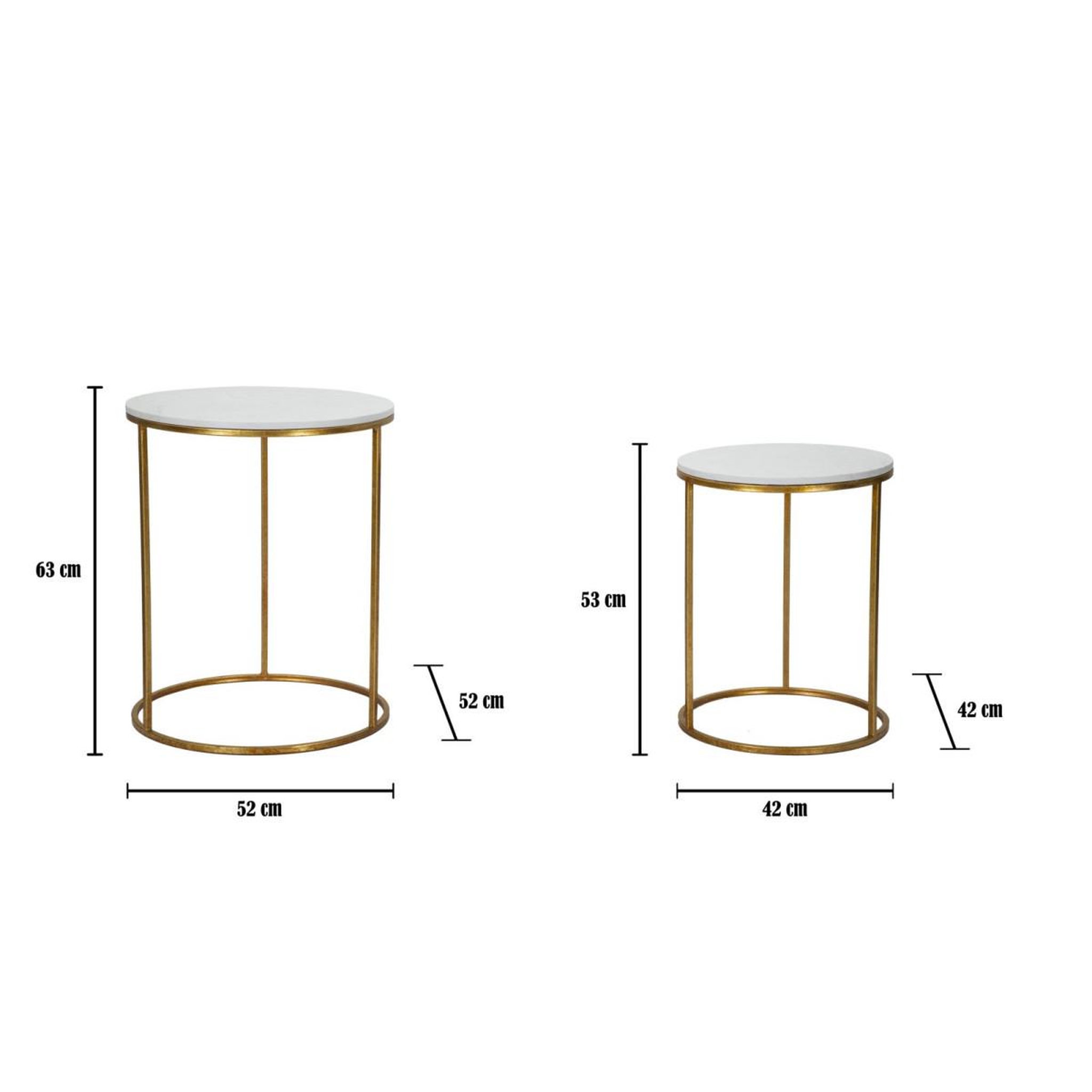 Voir la diapositive 6 : Paris Prix Lot de 2 tables d'appoint gigognes  julia  63cm or