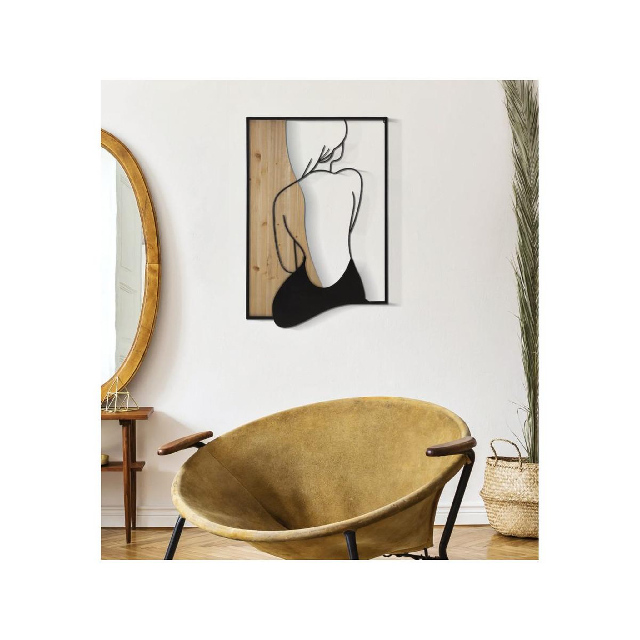 Voir la diapositive 5 : Paris Prix Décoration murale encadrée  beauty  90cm noir & naturel