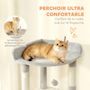 Voir la diapositive 6 : PAWHUT Arbre à chat design gris clair multi-activités - zones de repos, griffoirs - H.170 cm
